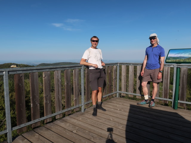 Ich und Herbert am Aussichtsturm Hohe Wand