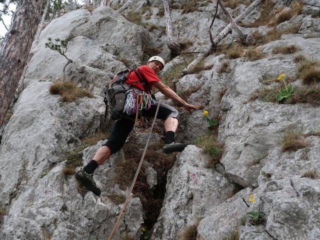 Kombinationsweg: Josef in der 7. Seillänge