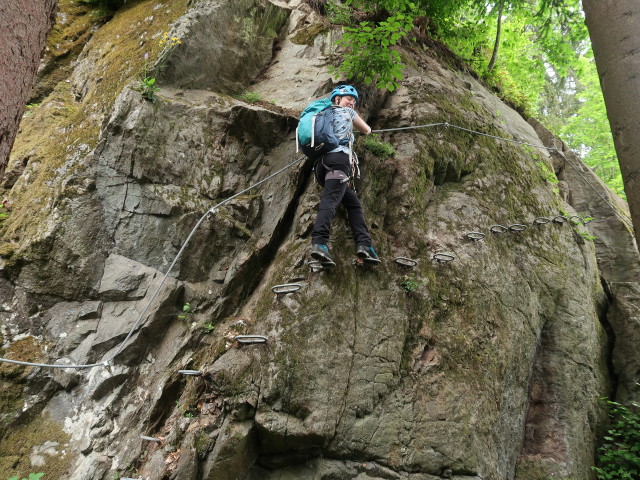 Piburger Klettersteig: Sabine im Einstieg