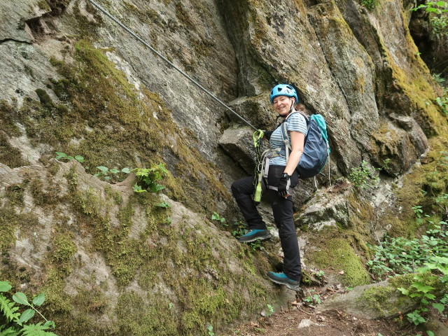 Piburger Klettersteig: Sabine im Ausstieg