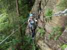 Piburger Klettersteig: Sabine auf der Seilbrücke