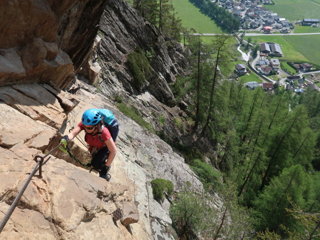 Jubiläums-Klettersteig: Sabine auf der Rampe