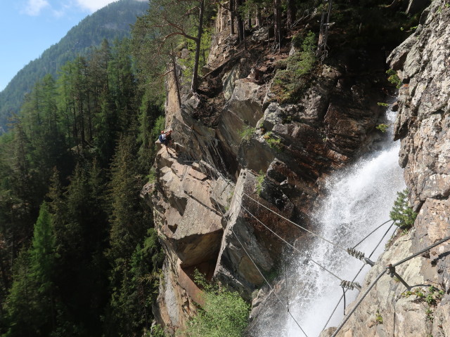 Jubiläums-Klettersteig: Ich nach der Seilbrücke