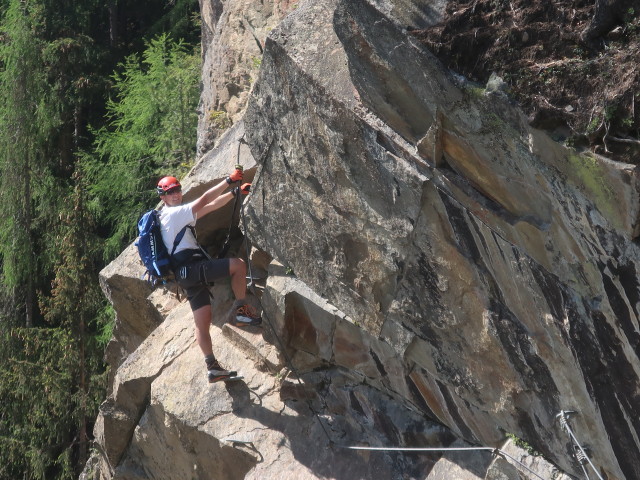 Jubiläums-Klettersteig: Ich nach der Seilbrücke