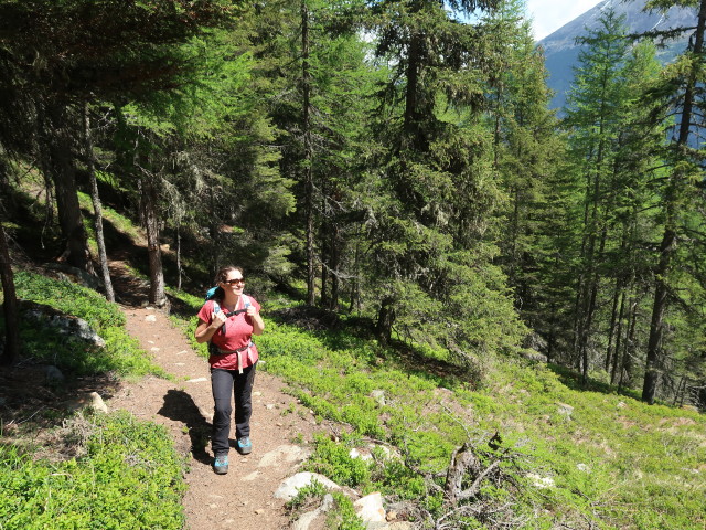 Sabine zwischen Schwindelbrücke und Stabelealm