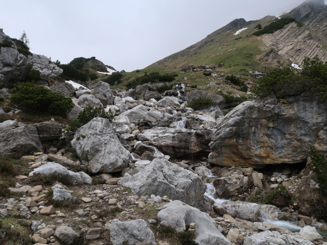 Wasserfall-Klettersteig: zweite Seilbrücke