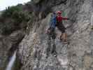 Wasserfall-Klettersteig: Ich in der Einstiegswand