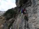 Wasserfall-Klettersteig: Ich in der Einstiegswand