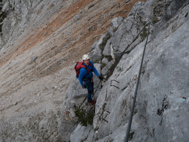 Königschusswand-Klettersteig: Christoph im unteren Teil