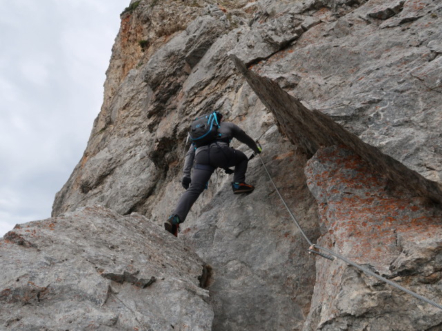 Königschusswand-Klettersteig: Alexander im unteren Teil