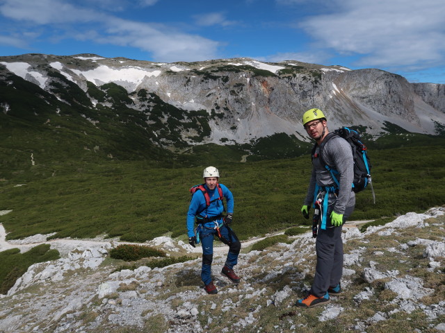 Christoph und Alexander zwischen Königschusswand-Klettersteig und Rax-Eishöhle