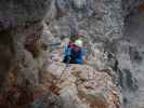 Königschusswand-Klettersteig: Christoph in der Schlüsselstelle