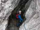 Königschusswand-Klettersteig: Christoph in der Höhle