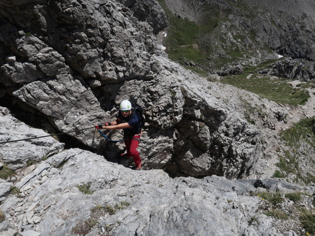 Madonnen-Klettersteig: Roland zwischen Großer Gamswiesenspitze und Kleiner Gamswiesenspitze