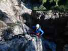 Klettersteig 'Verborgene Welt': Roland zwischen 2. und 3. Seilbrücke