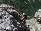 Madonnen-Klettersteig: Roland zwischen Einstieg und Hängebrücke