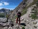 Madonnen-Klettersteig: Roland zwischen Großer Gamswiesenspitze und Kleiner Gamswiesenspitze