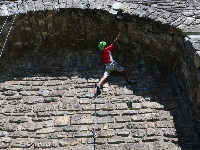 Zakaria im Klettergarten Kaponig, 1.050 m