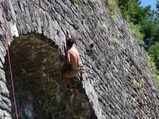 Rashid im Klettergarten Kaponig, 1.050 m