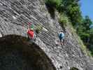 Zakaria und Frank im Klettergarten Kaponig, 1.050 m