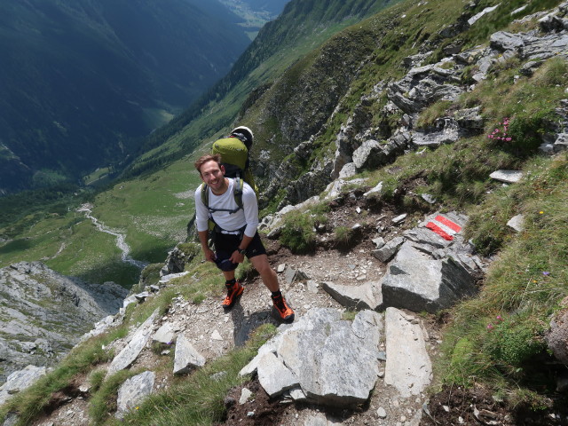 Christoph am Goslarer Weg bei den Tromwänden (31. Juli)