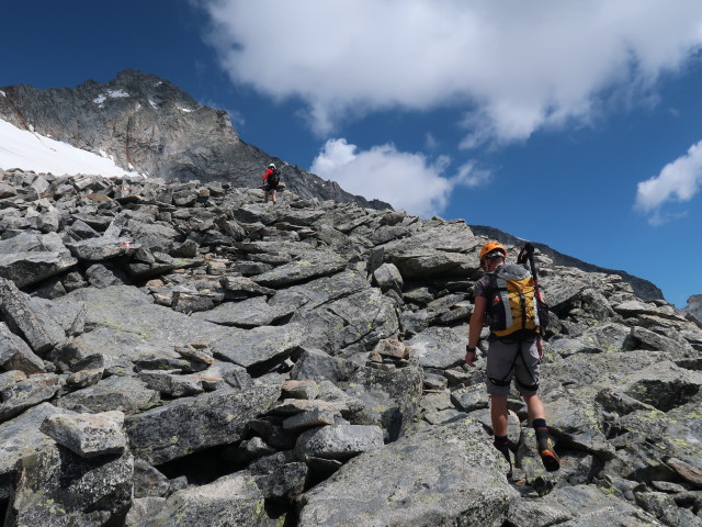 Armin und Aaron zwischen Winkelscharte und Trippkees (1. Aug.)