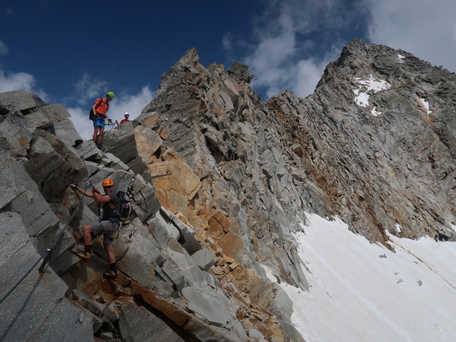 Klettersteig 'Detmolder Grat': Christian, Aaron und Armin (1. Aug.)