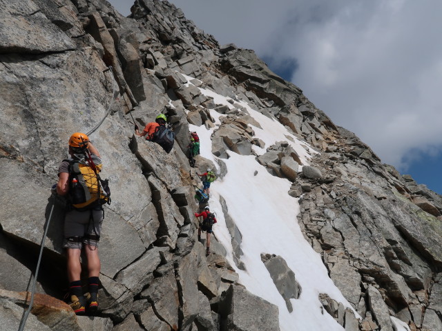 Klettersteig 'Detmolder Grat': Aaron, Christian und Armin (1. Aug.)