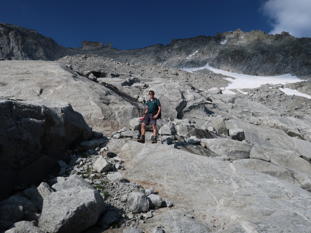 Ronald am Rudolstädter Weg zwischen Trippkees und Gießener Hütte (1. Aug.)