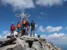 Armin, Christian, ich, Aaron und Ronald auf der Hochalmspitze, 3.360 m (1. Aug.)