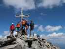 Armin, Christian, ich, Aaron und Ronald auf der Hochalmspitze, 3.360 m (1. Aug.)