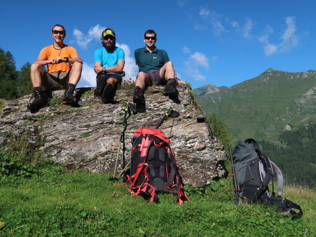 Ich, Werner und Ronald auf der Seealm (8. Aug.)