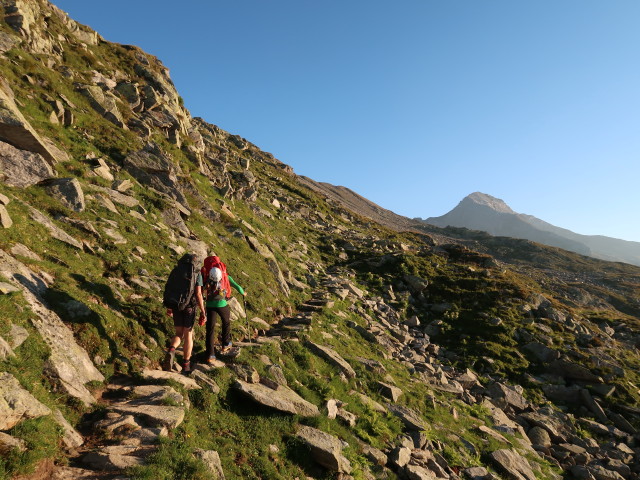 Ronald und Werner am Berliner Höhenweg zwischen Olpererhütte und Falschseitenbach (10. Aug.)