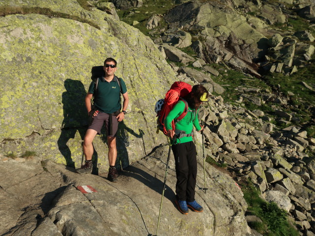 Ronald und Werner am Berliner Höhenweg zwischen Olpererhütte und Falschseitenbach (10. Aug.)