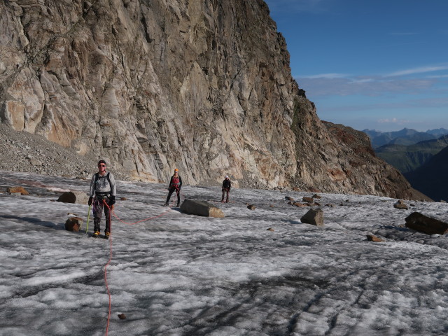 Erich, Evelyn und Bernadette am Ochsentaler Gletscher (16. Aug.)