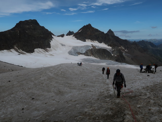 Bernadette, Evelyn und Erich am Ochsentaler Gletscher (16. Aug.)