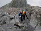 Evelyn zwischen Ochsentaler Gletscher und Großem Piz Buin (16. Aug.)