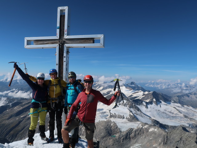 Romana, Christian, Stefan und ich am Großvenediger, 3.662 m (12. Sept.)