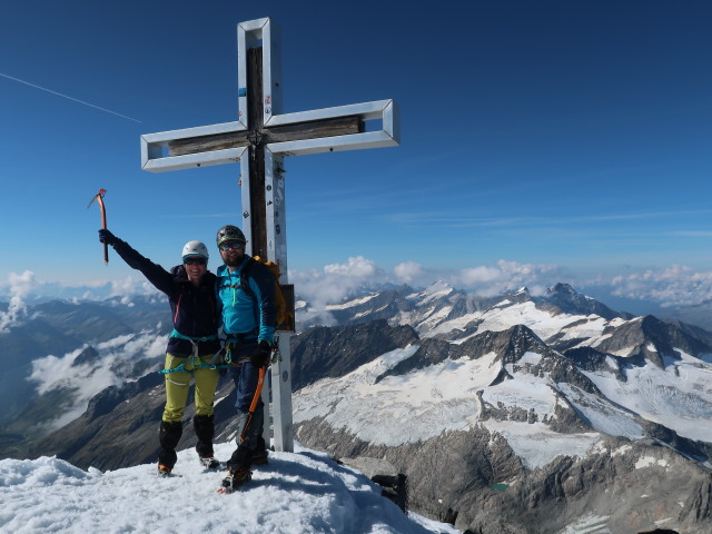 Romana und Stefan am Gro&szlig;venediger, 3.662 m (12. Sept.)