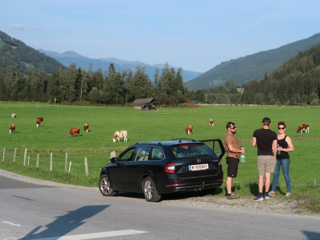 Stefan, Christian und Romana beim Bahnhof Sulzbacht&auml;ler (13. Sept.)