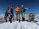 Stefan, Christian, ich und Romana am Kleinvenediger, 3.470 m (12. Sept.)