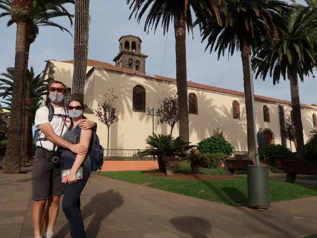 Ich und Sabine bei der Iglesia de la Concepci&oacute;n in La Laguna (24. Nov.)