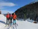 Ich, Sarah und Georg auf der Oberharbachalm, 1.621 m