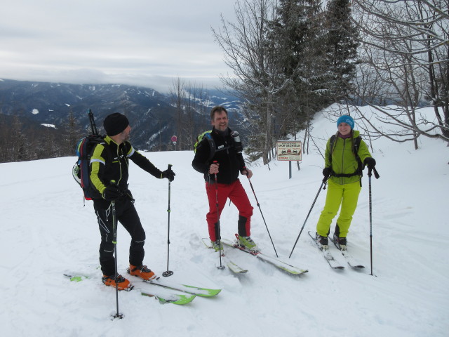 Arno, Cees und Corinna zwischen Grubbichlwald und Kampl