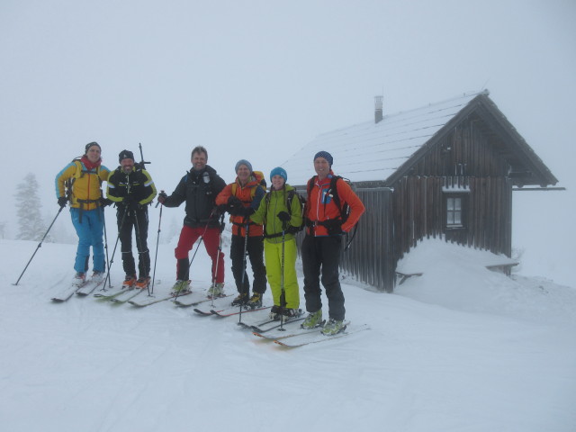 Stefanie, Arno, Cees, Eric, Corinna und ich bei der Kutatschhütte