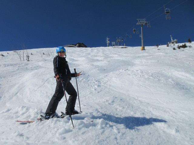 Daniela auf der Steilhang-Abfahrt