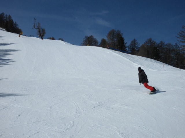 Markus auf der Piste 'L'Alpage' (22. März)