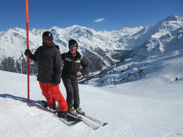 Markus und ich auf der Piste 'Plan du Fou - Siviez' (22. März)