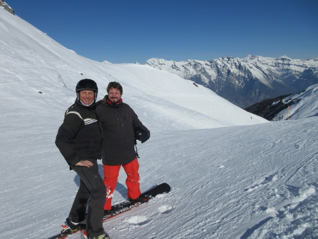 Ich und Markus auf der Abfahrtsroute 'Vallon d'Arbi' (23. März)