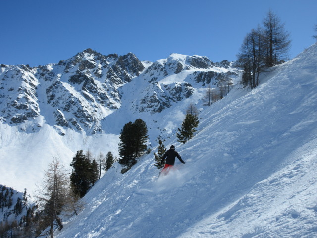 Markus auf der Abfahrtsroute 'Vallon d'Arbi' (23. März)